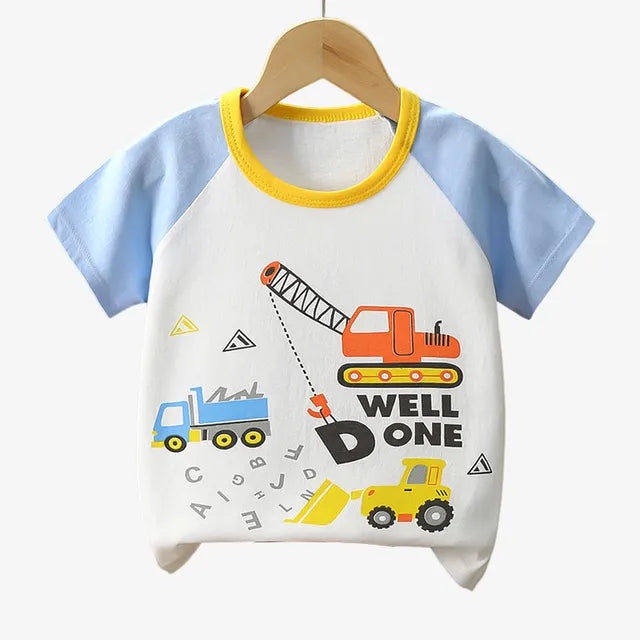 Children's Clothing T-Shirt Kids Clothes Boys Girls Summer Cartoon Tops Short Sleeve Clothes 100% Cotton Baby Clothing