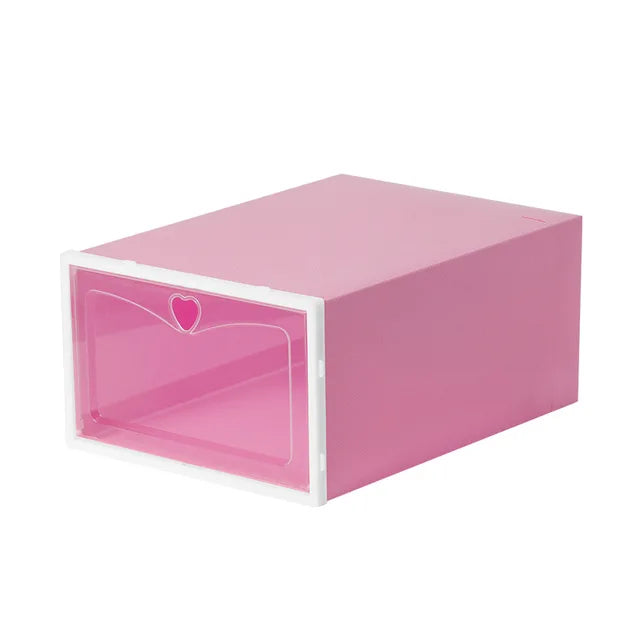 Macaron transparent shoe box, foldable dustproof storage, free assembly, home dormitory sneaker storage box