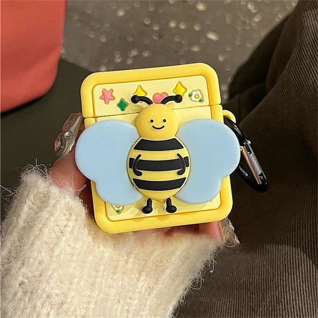 Capybara Honeybee Cute Cartoon Silicone Case For Apple Airpods 3 2 1 Pro 2 With Keychain Case Wireless Charging Soft Cover Box