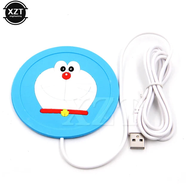 USB Silicone Heater Cartoon Pattern Heating Coaster for Milk Tea Coffee Mug Hot Drinks Beverage Cup Mat Kitchen Tools Heater