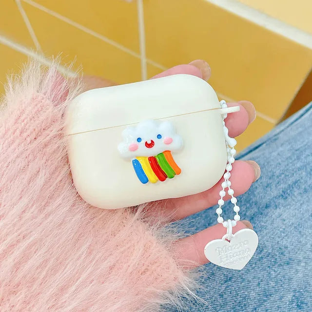 Cartoon Cat Lovers Matte Protective Case For AirPods 1/2/3 Soft TPU Cute Cover for AirPods Pro 2 Bluetooth Earphone Case Keyring