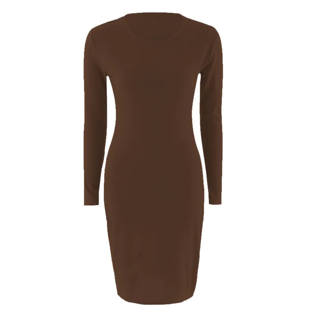 Womens Dress Vestido Summer Short Or Long Sleeve Slim Bodycon Dress Tunic Round Neck Casual Pencil Dress 2019 S-XL WDC1475