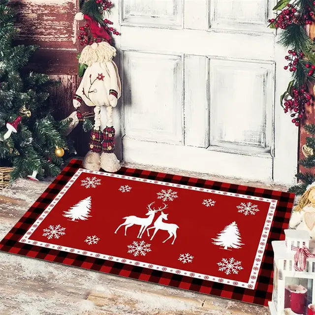 Christmas Entrance Door Mat Cartoon Dwarf Print Floor Mat Living Room Corridor Balcony Welcome Mat Christmas Home Decoration