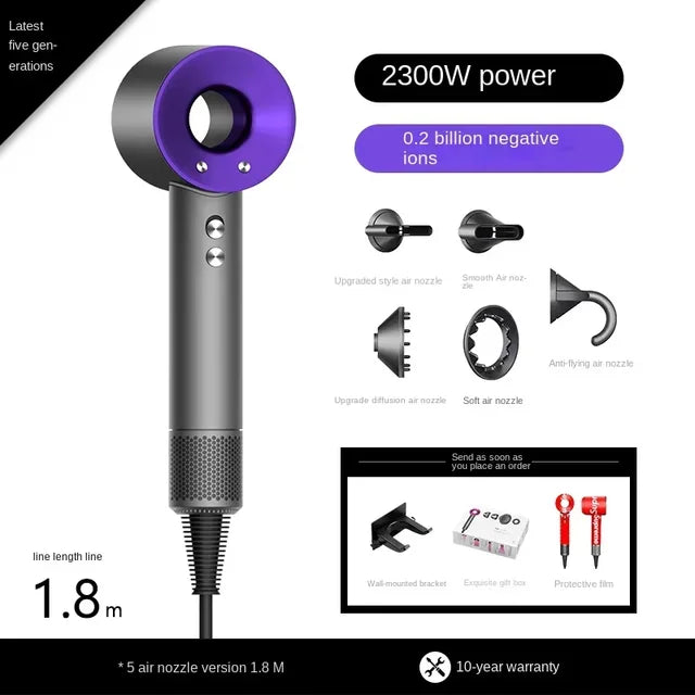 Professional Ionic Hair Dryer with Revolutionary No-Blade Design - Suitable for Multiple Regions 110V