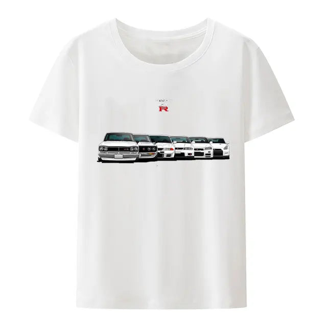 Initial D Nissan Skyline R34 T-shirt Men Japanese Anime Car Tshirt Trend Cool T Shirt Men Women Streetwear O-neck T Shirt