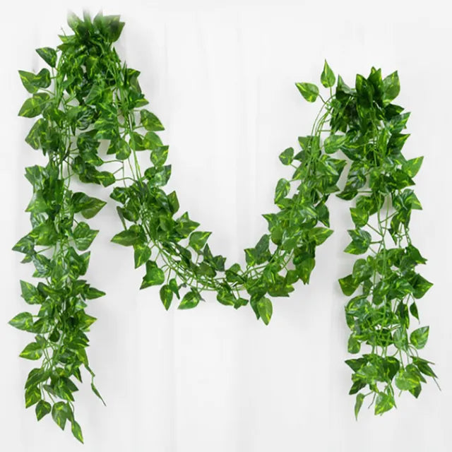 1/2Piece Artificial Vine Home Decor Artificial Ivy Leaf Garland Plants Vine Fake Foliage Flowers Creeper Green Ivy Wreath