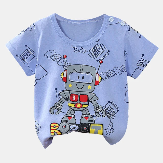 Children's Clothing T-Shirt Kids Clothes Boys Girls Summer Cartoon Tops Short Sleeve Clothes 100% Cotton Baby Clothing