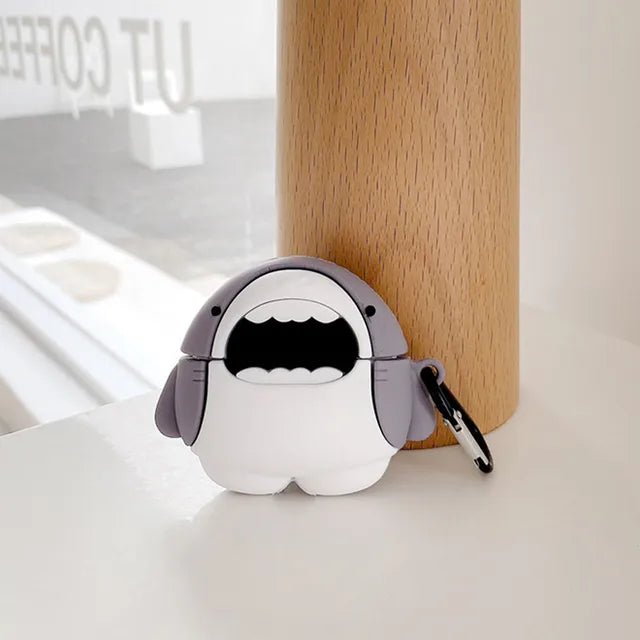 for Apple AirPods 1 2 3 Airpod Pro 3D Avocado Shark Corgi Dog Key Chain Wireless Earphone Bluetooth Headset Case Silicone Cover