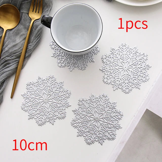 2/4/6pcs Heat Insulation Table Placemats Dining Table Mat Drink Cup Coasters Glasses Kitchen Mat PVC Non-Slip Hot Pad Placemat