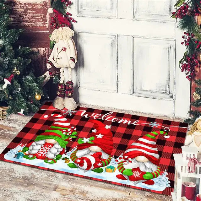 Christmas Entrance Door Mat Cartoon Dwarf Print Floor Mat Living Room Corridor Balcony Welcome Mat Christmas Home Decoration