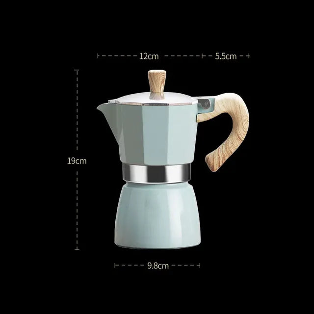 150ml/300ml Vintage Wooden Handle Electric Espresso Machine Moka Pot Classic Italian Portable Cafe Tool Kitchen Cafe