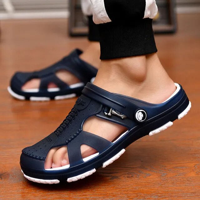 Summer Sandals Men Slippers Outdoor Beach Casual Shoes Zapatos De Hombre Indoor Durable Anti Slip Peep Toe New