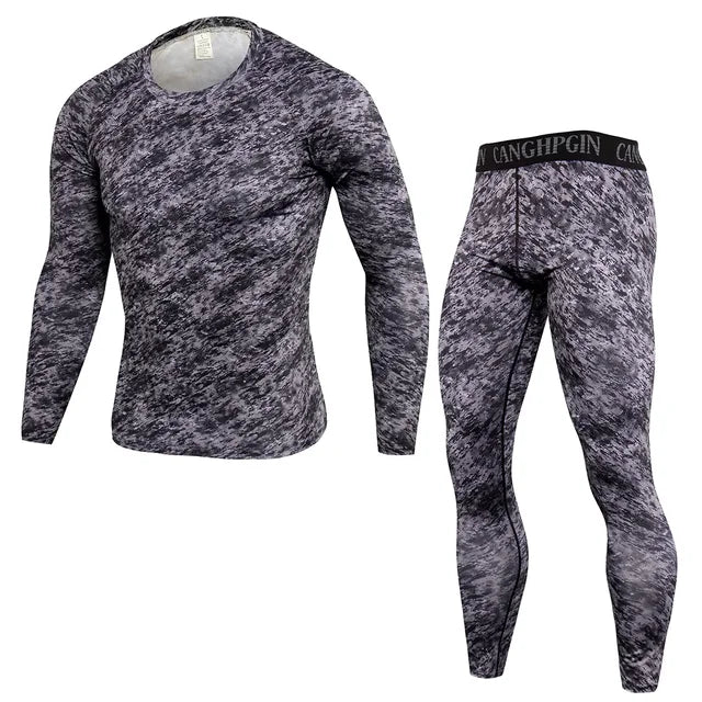 2Pcs Men Running Compression Sportswear Sets Gym Fitness Workout Sports Suit Training Leggings Elastic Tights Jogging Tracksuits