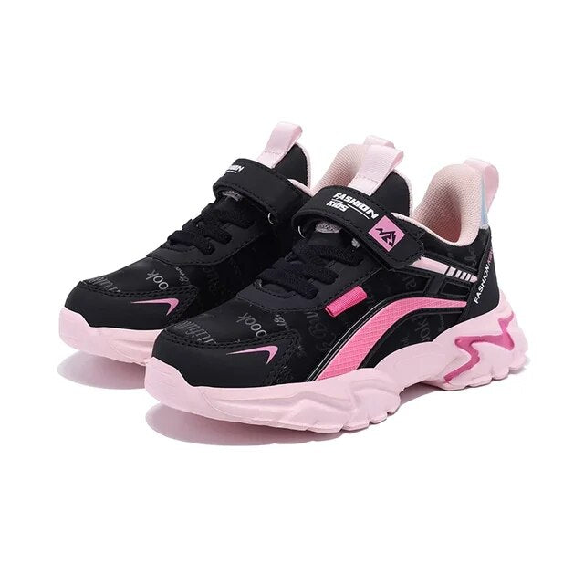 Children Sneakers Girls Sports Shoes Fashion PU Leather Kids Shoes Lightweight Cute Pink Casual Running Tennis Sneakers for Boys