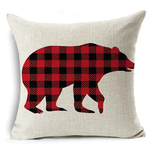 New Pillowcase Cartoon plaid Cushion Cover Throw Linen Pillow Case Merry Christmas Gifts Home Office Living Room 45x45cm