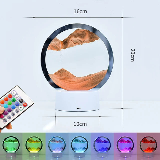 3D Moving Sand Art Picture Round Glass Deep Sea Sandscape Hourglass Quicksand Craft Flowing Sand Painting Office Home Decor Gift