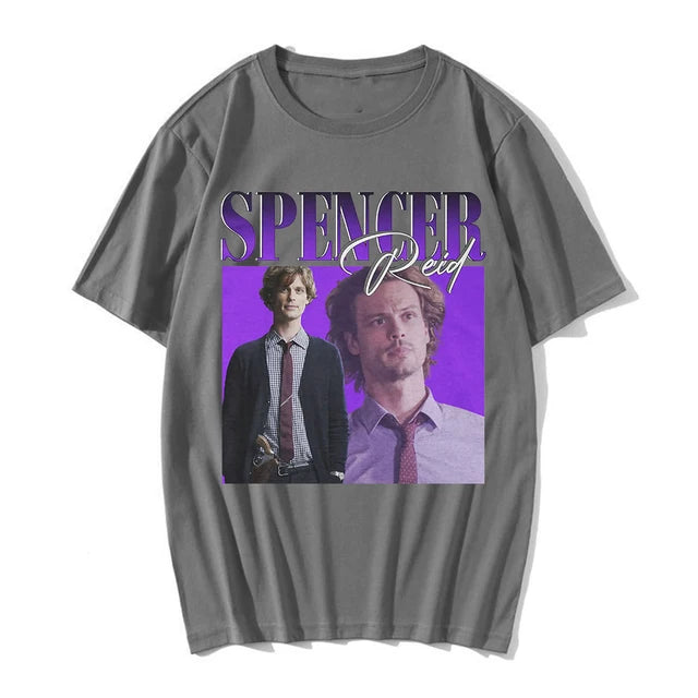 Summer Spencer Reid Print Cotton T-Shirts Streetwear New Men Women Fashion Short Sleeve T Shirt O-Neck Kids Tees Tops Clothing