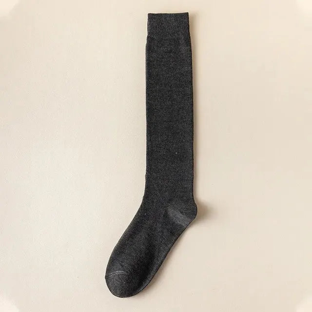 Women Small Leg Socks Autumn Winter High Cut Jk Long Socks Cotton Material Slimming Black Leather Shoes Young Teens Middle-aged