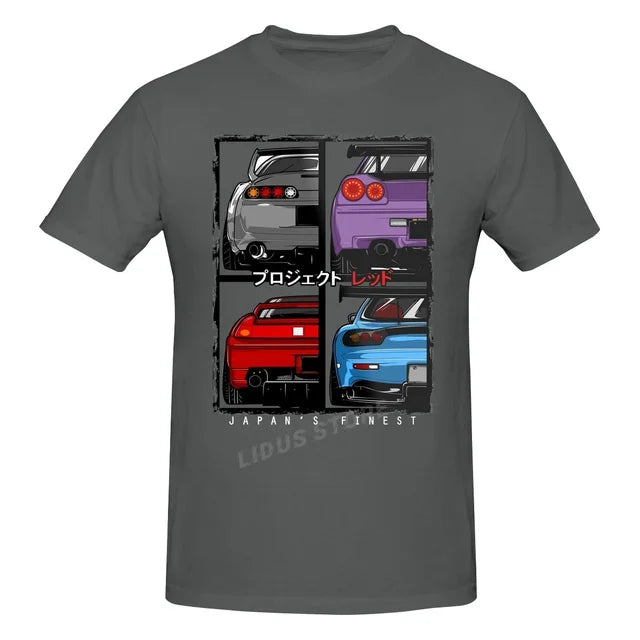 Japans Finest R34 NSX FD3S RX7 Jdm Car T shirt Harajuku Streetwear Short Sleeve T-shirt 100% Cotton Graphics Tshirt Tee Tops