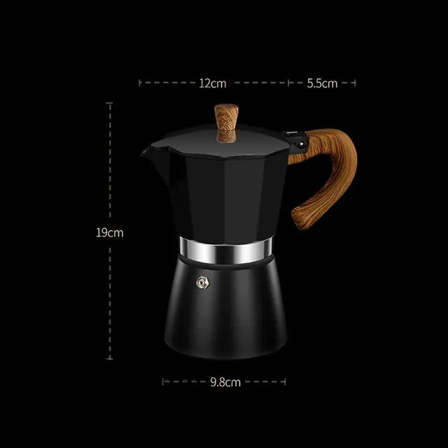 150ml/300ml Vintage Wooden Handle Electric Espresso Machine Moka Pot Classic Italian Portable Cafe Tool Kitchen Cafe