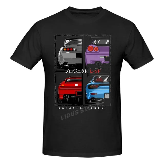 Japans Finest R34 NSX FD3S RX7 Jdm Car T shirt Harajuku Streetwear Short Sleeve T-shirt 100% Cotton Graphics Tshirt Tee Tops