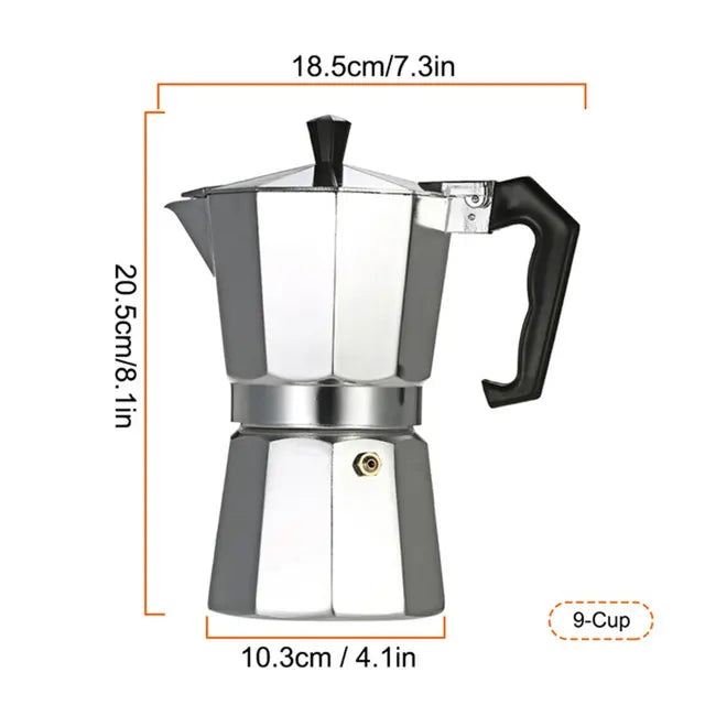 Aluminum Coffee Pot 3Cup/6Cup/9Cup/12Cup Coffee Maker Espresso Percolator Stovetop Mocha Pot Electric Stove