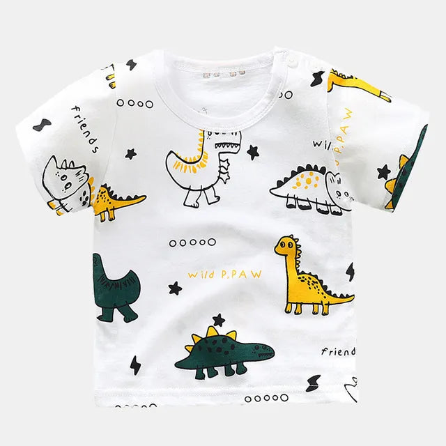 Children's Clothing T-Shirt Kids Clothes Boys Girls Summer Cartoon Tops Short Sleeve Clothes 100% Cotton Baby Clothing