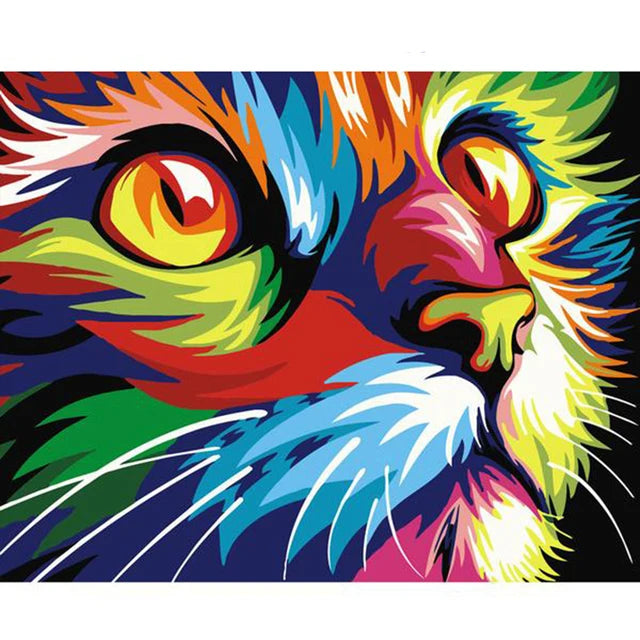 Frameless Colorful Lion Animals Abstract Painting Diy Digital Paintng By Numbers Modern Wall Art Picture For Home Wall Artwork