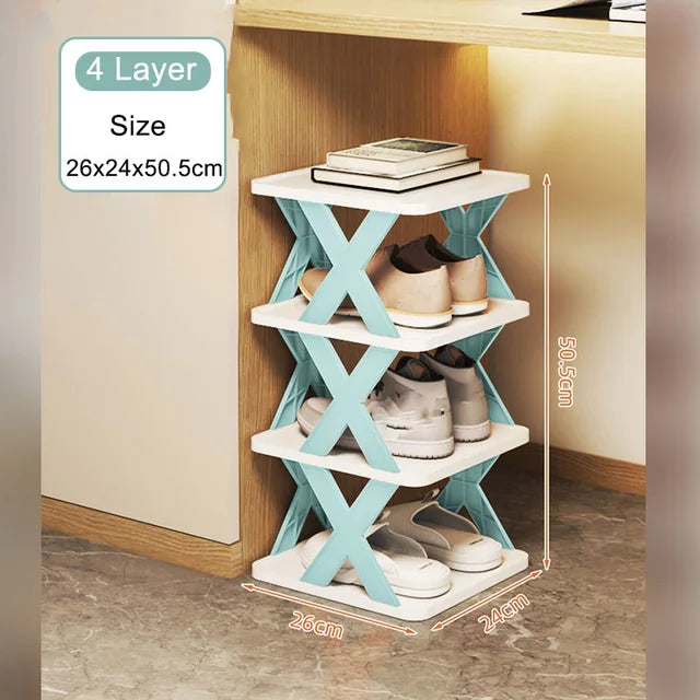 Multi-Layer Shoe Rack Storage Organizer Stackable Shoe Rack Space Saving Cabinet Shoes Organizer Small Shoe Rack Storage Rack