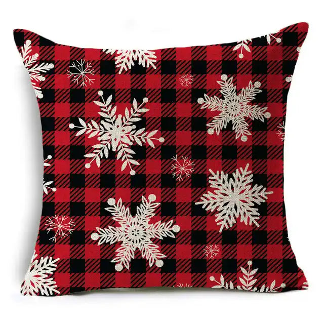 New Pillowcase Cartoon plaid Cushion Cover Throw Linen Pillow Case Merry Christmas Gifts Home Office Living Room 45x45cm