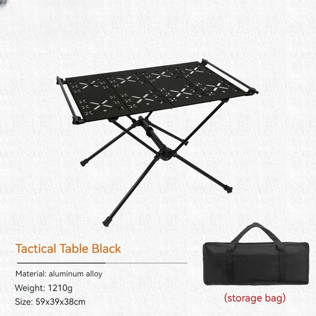 IGT Table Portable Aluminum Alloy Folding Table Camping Table Outdoor Folding Table Ultra Light Hiking and Riding Tactical Table