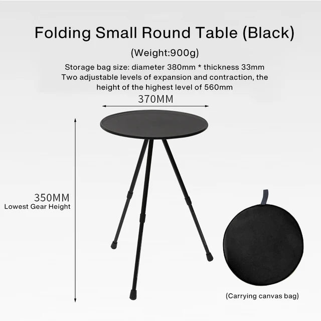 Portable Three-Legged Round Table Outdoor Camping Picnic Foldable Desk Beach Round Table Aluminum Lightweight Furniture