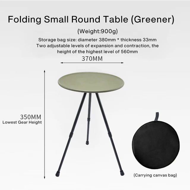 Portable Three-Legged Round Table Outdoor Camping Picnic Foldable Desk Beach Round Table Aluminum Lightweight Furniture