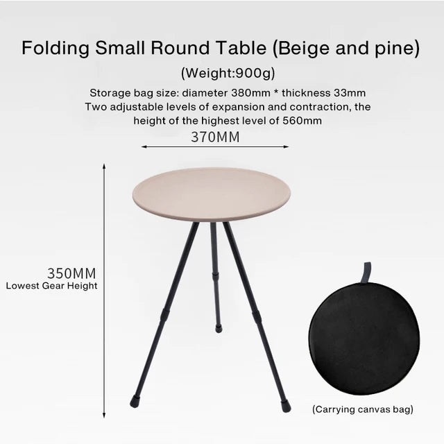 Portable Three-Legged Round Table Outdoor Camping Picnic Foldable Desk Beach Round Table Aluminum Lightweight Furniture