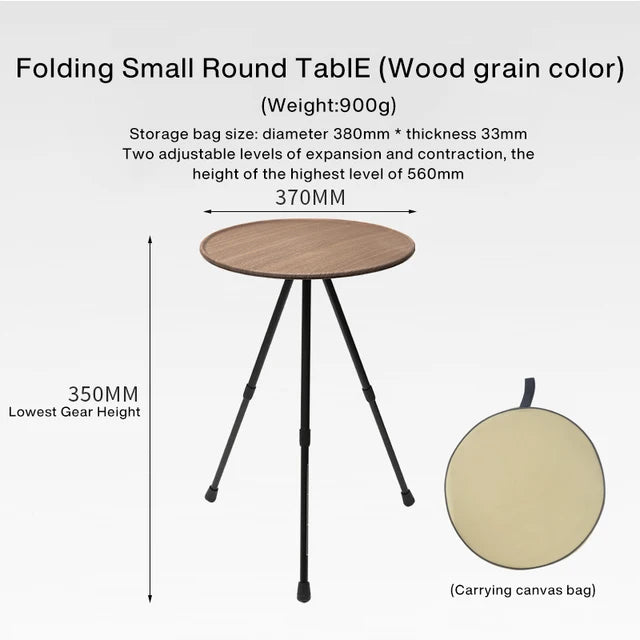 Portable Three-Legged Round Table Outdoor Camping Picnic Foldable Desk Beach Round Table Aluminum Lightweight Furniture