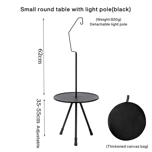 Portable Three-Legged Round Table Outdoor Camping Picnic Foldable Desk Beach Round Table Aluminum Lightweight Furniture