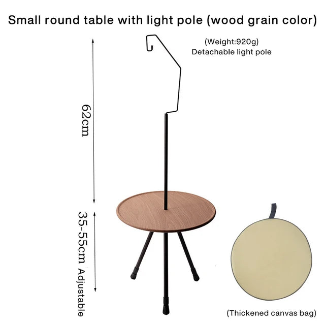 Portable Three-Legged Round Table Outdoor Camping Picnic Foldable Desk Beach Round Table Aluminum Lightweight Furniture