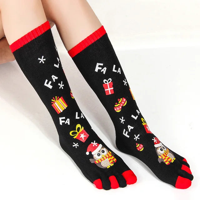 Christmas Gloves / Socks Cute Santa Touch Screen Knit Warm Fingerless Gloves Cute Print Pattern Christmas Decoration Socks D49