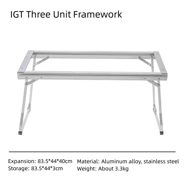 Camping IGT Table Outdoor IGT Table Accessories One Unit Storage Box Lightweight Folding Portale 3 Unit Frame Table