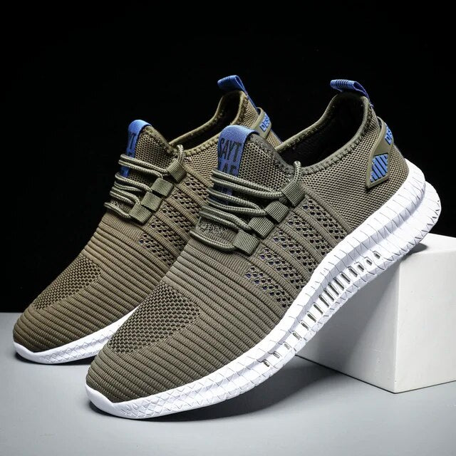 Fashion Men Sneakers Mesh Casual Shoes Lac-up Breathable Lightweight Walking Sneakers Men Shoes Plus Size Summer Tenis Shoes