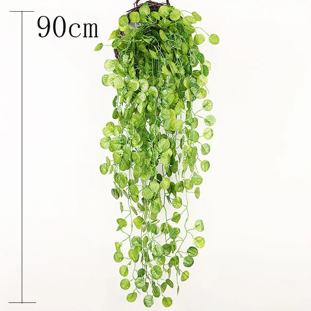 1/2Piece Artificial Vine Home Decor Artificial Ivy Leaf Garland Plants Vine Fake Foliage Flowers Creeper Green Ivy Wreath