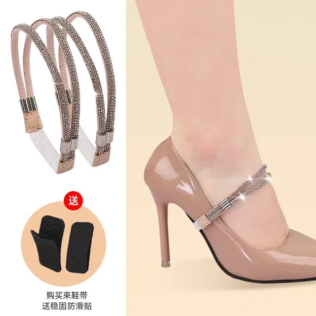 1Pair Fashion Women New Shoelaces for High Heels Anti-Slip Adjustable Straps Shoes Buckles Shoes Band Accessory Decoration