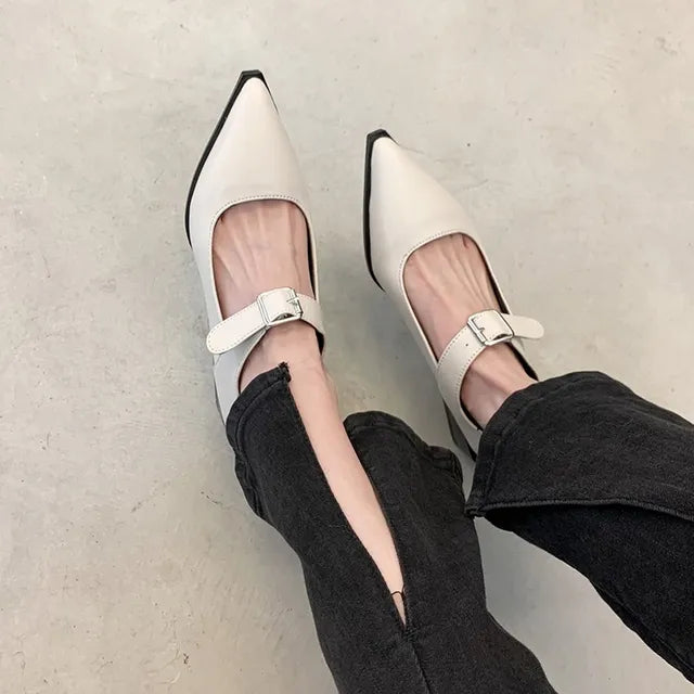 Slingback Shoes Gothic Chunky Heels Women's Pumps Rivet Street Style Medium Heel Punk Vintage Casual Sandals Spring Summer 2023