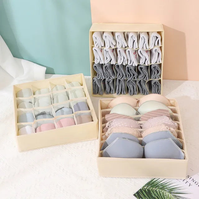 1 Set Socks Underwear Organizers Storage Box Wardrobe Storage Organizer Divider Boxes for Socks Bra Closet Drawer Organizers