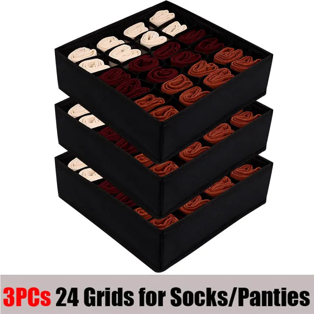 1 Set Socks Underwear Organizers Storage Box Wardrobe Storage Organizer Divider Boxes for Socks Bra Closet Drawer Organizers