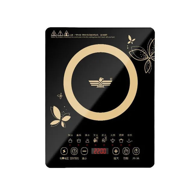 220V Electric Induction Cooker Boiler Waterproof 2200W Stir-Fry Cooking Plate Intelligent Hot Pot Stove Cooktop Burner