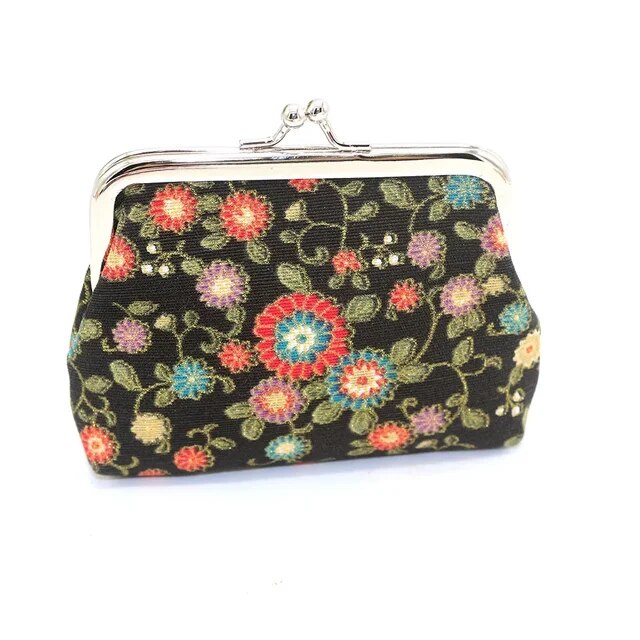 Vintage Women Wallet Printing Coin Purses Money Bag Change Card Holders Small Floral Wallet Clutch Purse Ladies Key Storage Bag