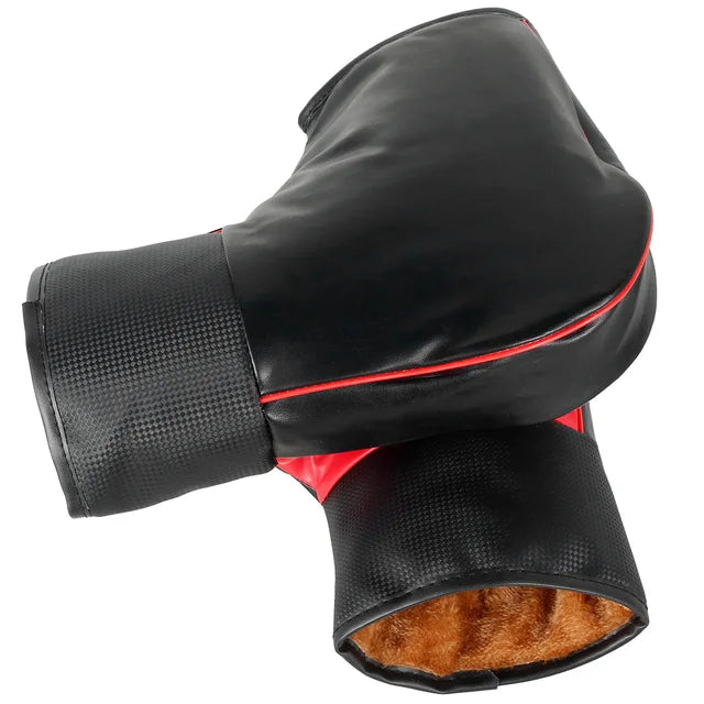 1Pair Motorcycle Handlebar Muffs Protective Motorcycle Scooter Thick Warm Grip Handle Bar Muff Rainproof Winter Warmer Gloves