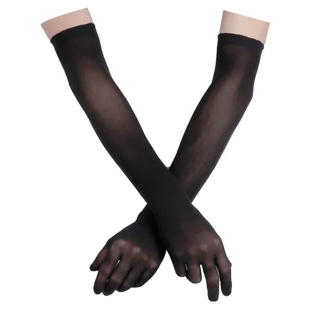 Sexy Women Smooth pantyhose tights stockings Sheer Seamles Long Gloves Mittens for Sun Protection Bride Glove Seamless Driving