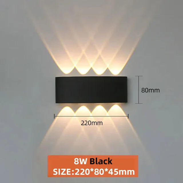 Indoor LED Wall Lamp Aluminium Waterproof IP65 Interior Wall Light Decoration Living Room Bedroom Home Stairs Outdoor Lighting